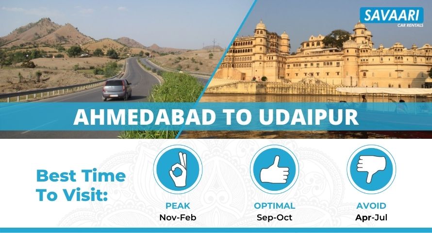 Ahmedabad to Udaipur by car