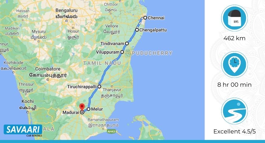  Chennai to Madurai via Trichy
