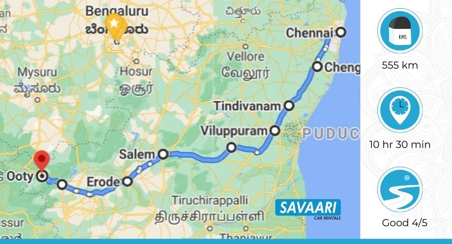 Chennai Ooty Route 01