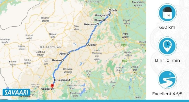 delhi to udaipur road trip itinerary