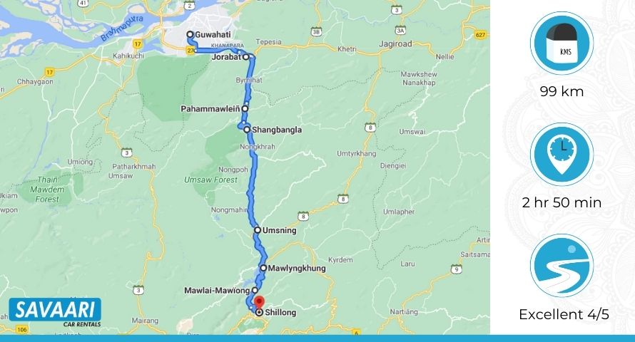 Guwahati to Shillong Via NH6