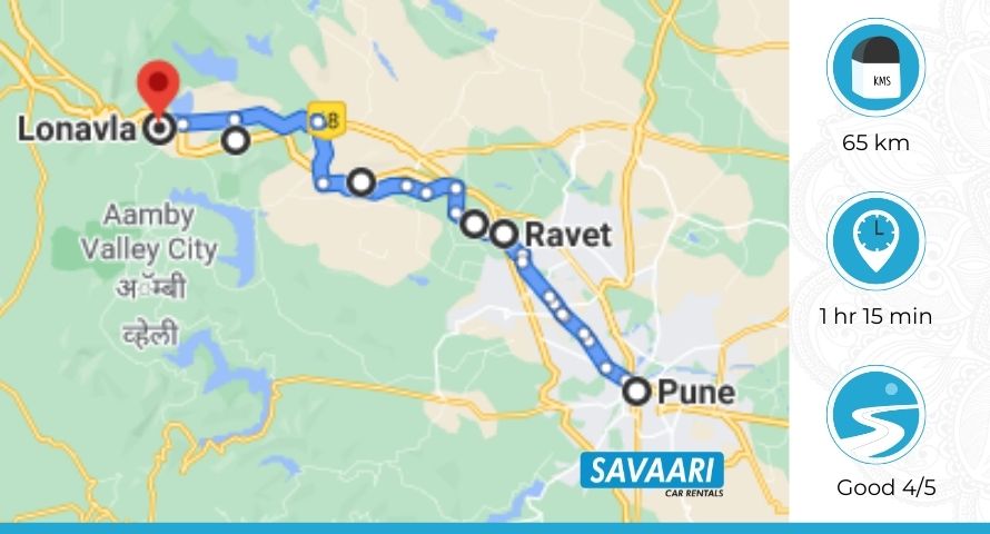 Pune to Lonavala Road Map