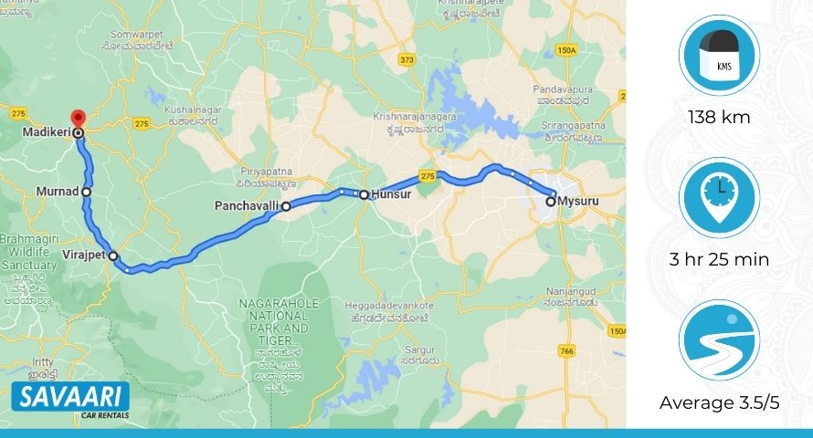 mysore to coorg route 2