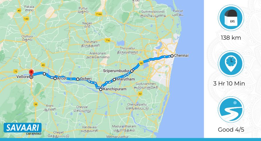 Chennai to Vellore via NH48
