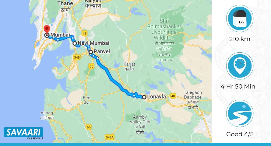 Lonavala to Mumbai Route 2