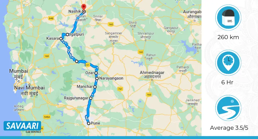 Pune to Nashik via route 2