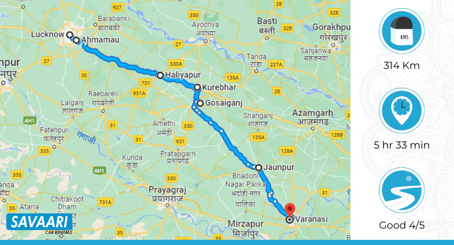 Lucknow to Varanasi via Purvanchal Expressway