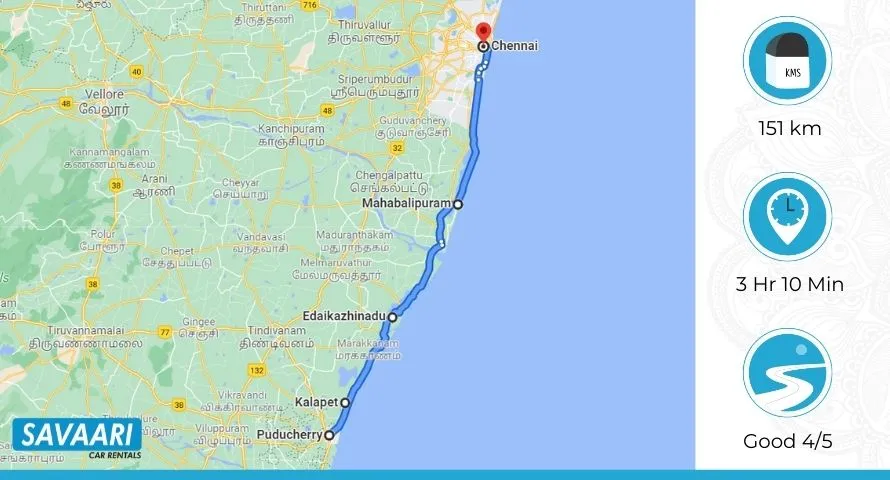 Pondicherry to Chennai via East coast road