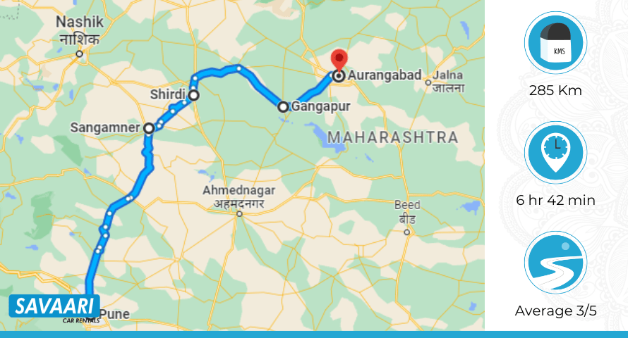 Pune to Aurangabad by road via NH60
