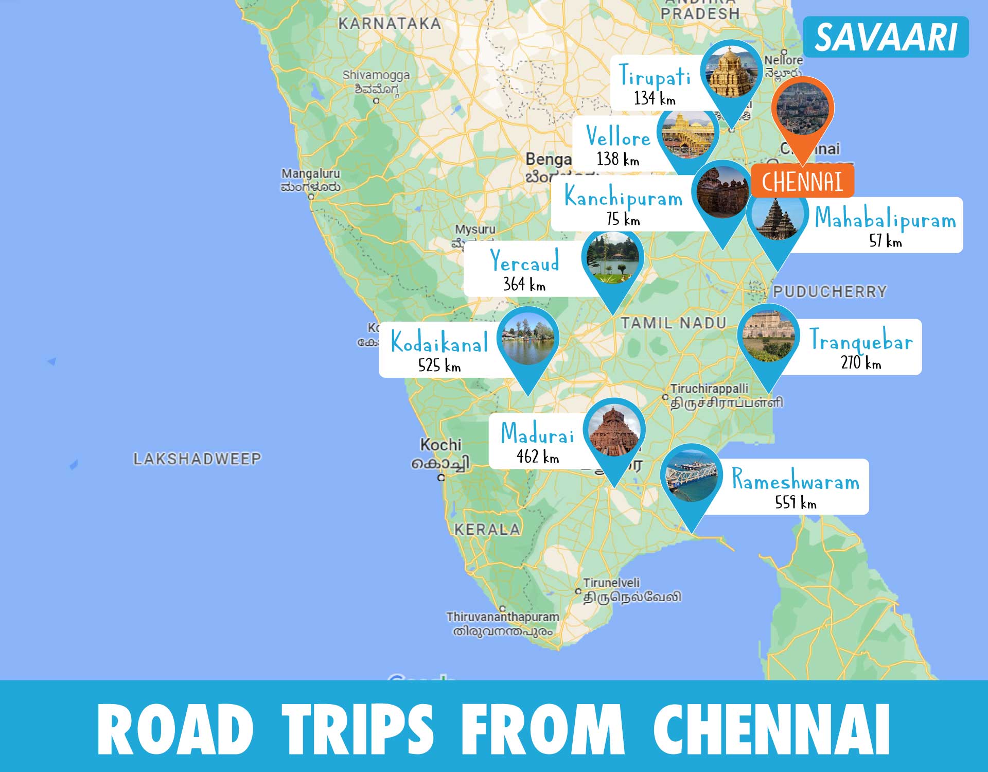places to visit from chennai for 4 days
