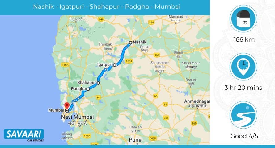 Nashik to Mumbai via NH 160