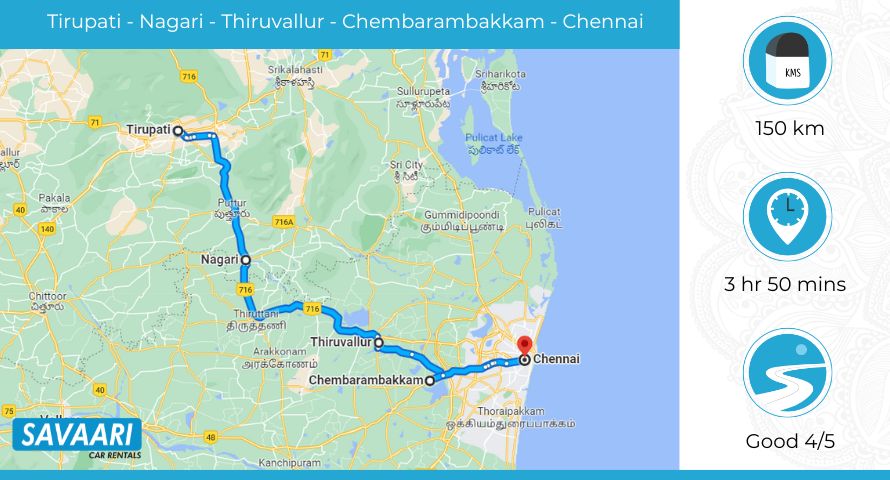 Tirupati to Chennai route 2