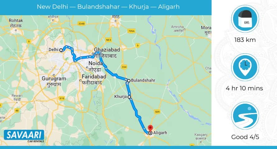 New Delhi to Aligarh via Yamuna Expressway