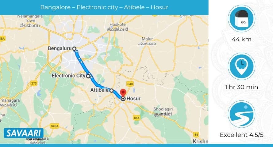 Bangalore to Hosur via Hosur Road
