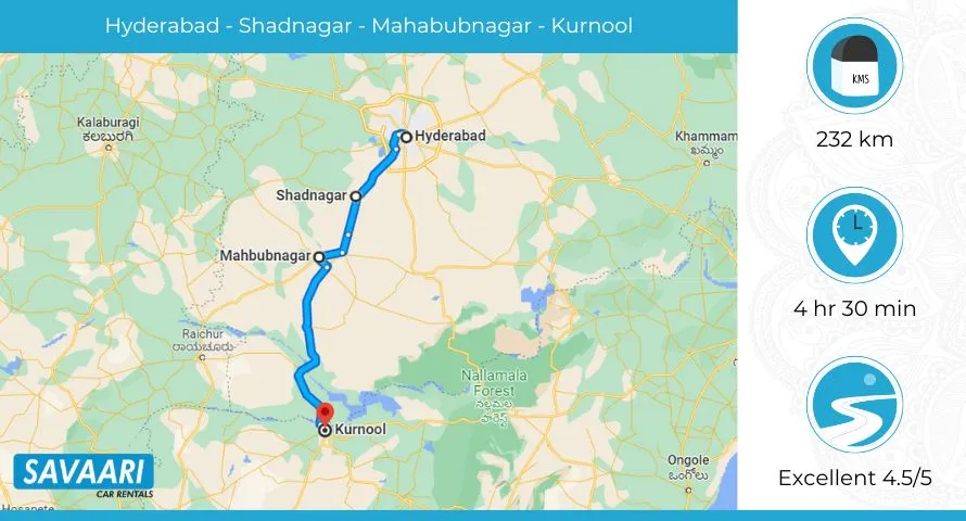 Hyderabad to Kurnool via NH44