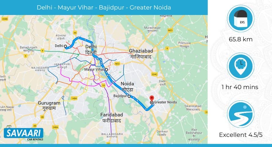 Delhi to Greater Noida via NH9