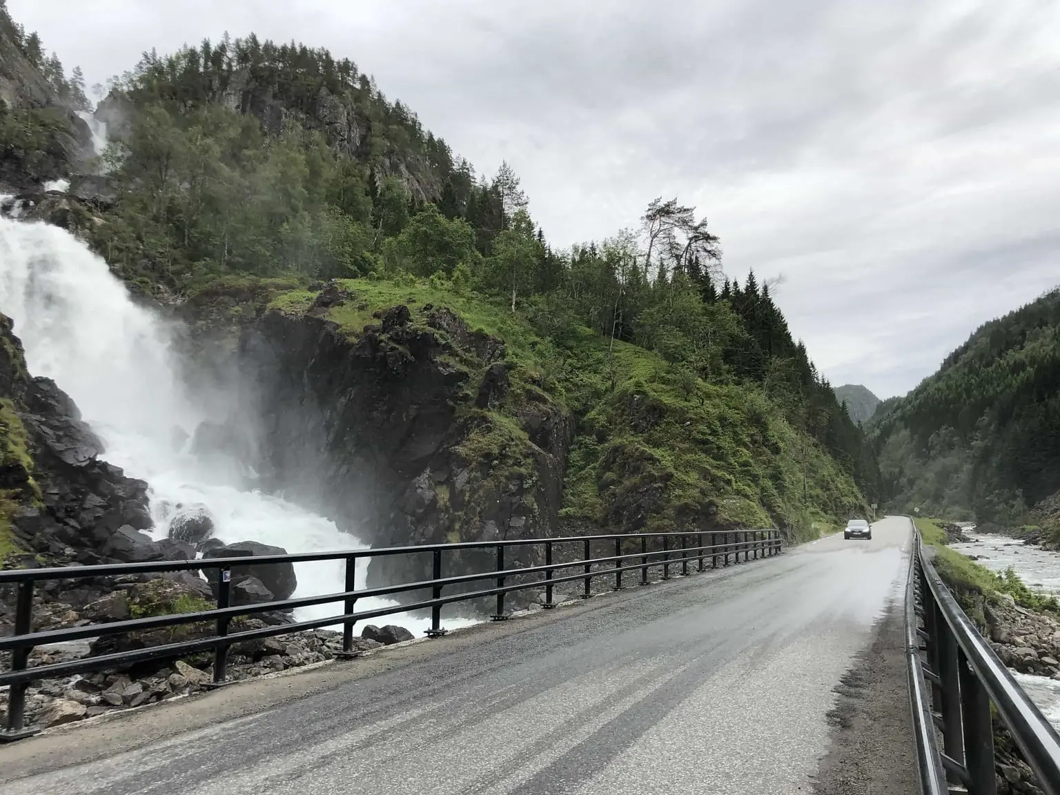 waterfall from road