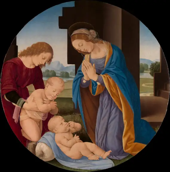 Madonna adoring a child with the infant Saint John the Baptist and an angel