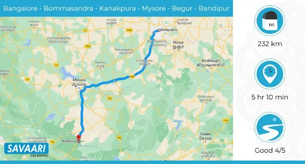 Bangalore to Bandipur via NH948