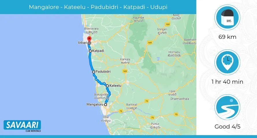 Mangalore to Udupi via SH 67 and NH 66