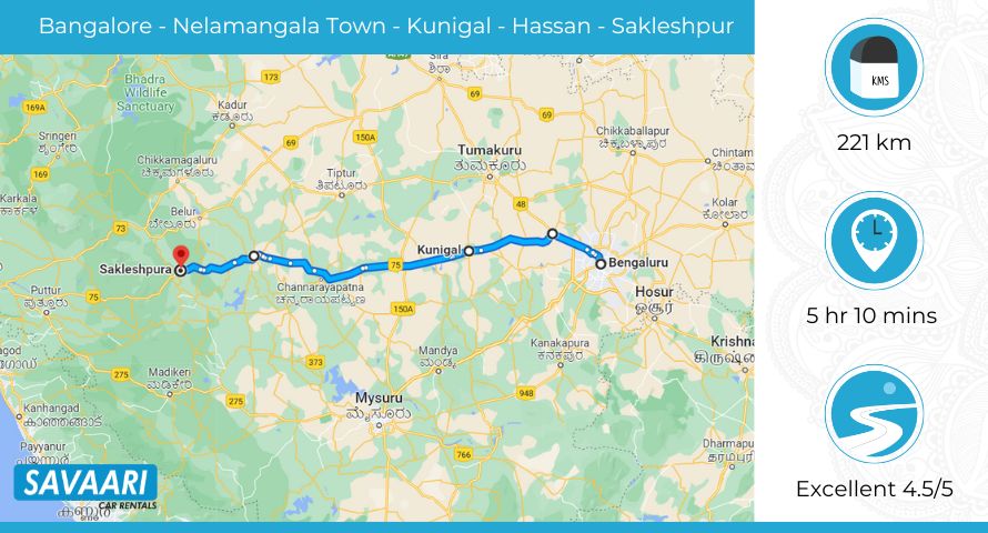 Bangalore to Sakleshpur via NH 75