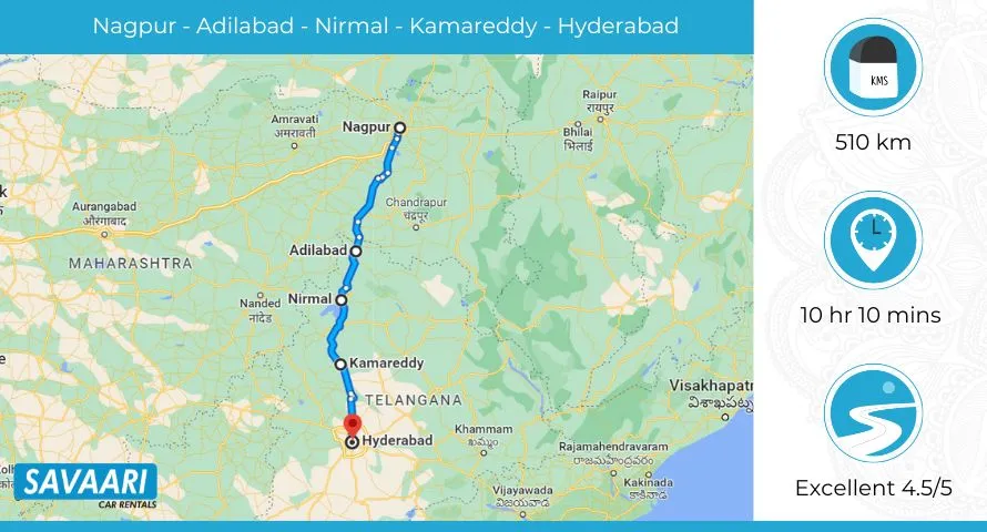 Nagpur to Hyderabad via the NH 44