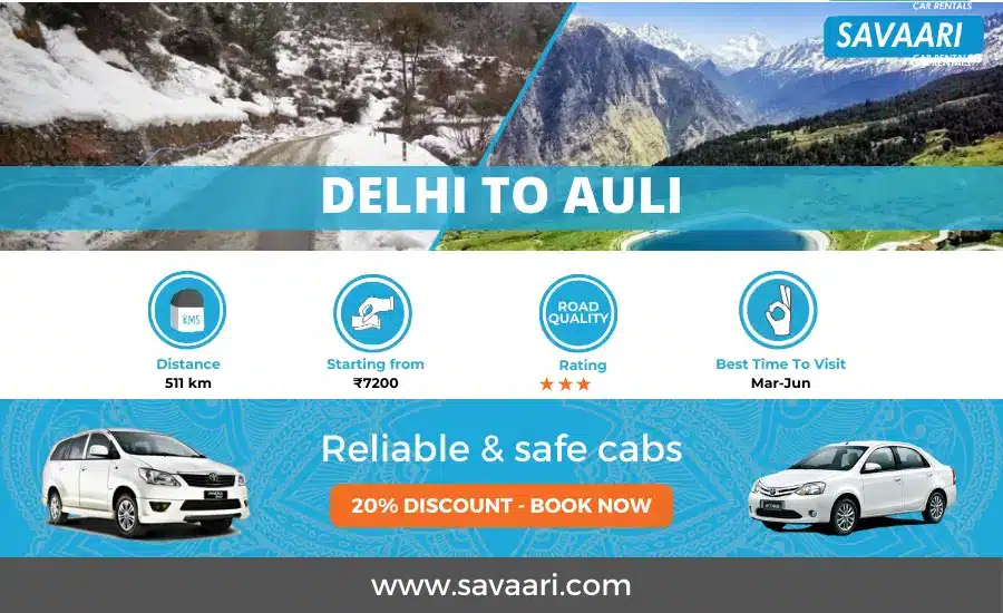 Delhi to Auli road trip information