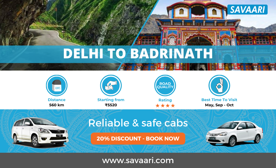 Delhi to Badrinath by road Distance, Time & more info