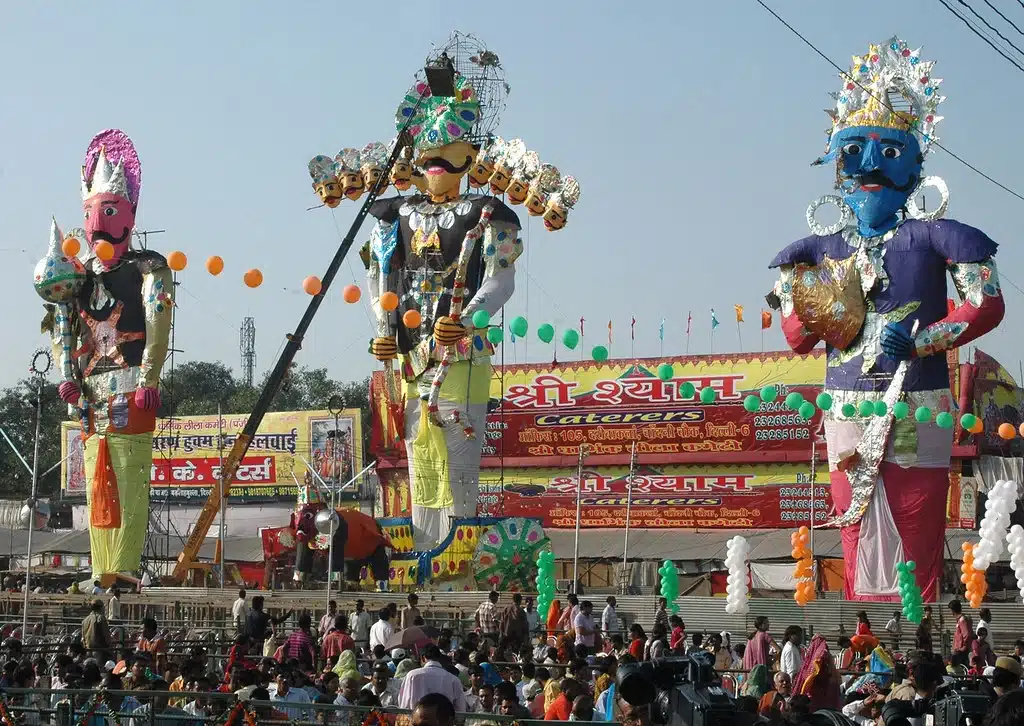 Burning of Ravan, Kumbhkaran & Meghnath effigies during Dussehra