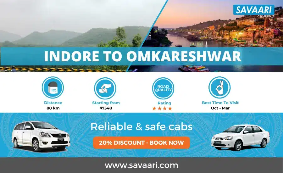 Indore to Omkareshwar distance by car
