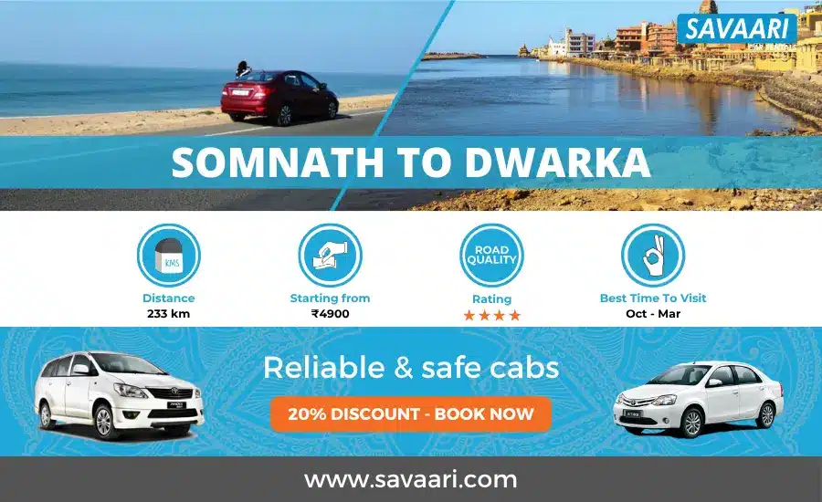 Somnath to Dwarka distance 